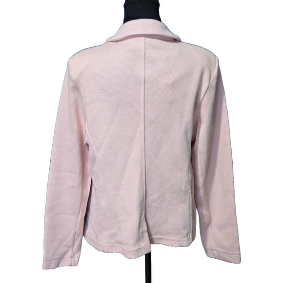 Whistles Pink Cotton Jersey Blazer 14 Slim Notch Collar Workwear Office Work NWT - Picture 3 of 8